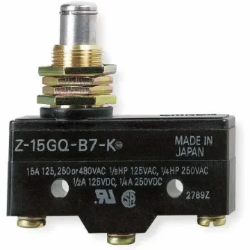 Omron Z Series Plunger Limit Switch, NO/NC, IP00, SPDT, Thermosetting Resin Housing, 500V ac Max, 15A Max - Z-15GQ-B7-K product image