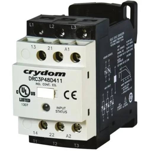 Sensata Crydom Solid State Relay, 7.6 A Load, DIN Rail Mount, 510 V ac Load - DRC3P48B400R2 product image