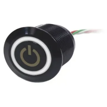 RS PRO Capacitive Switch Momentary NO,Illuminated, Blue, White, IP68 Brass - 8232735 product image
