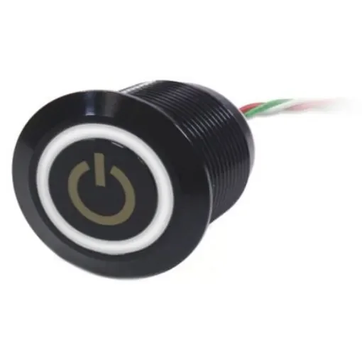 RS PRO Capacitive Switch Momentary NO,Illuminated, Blue, White, IP68 Brass - 8232735 product image