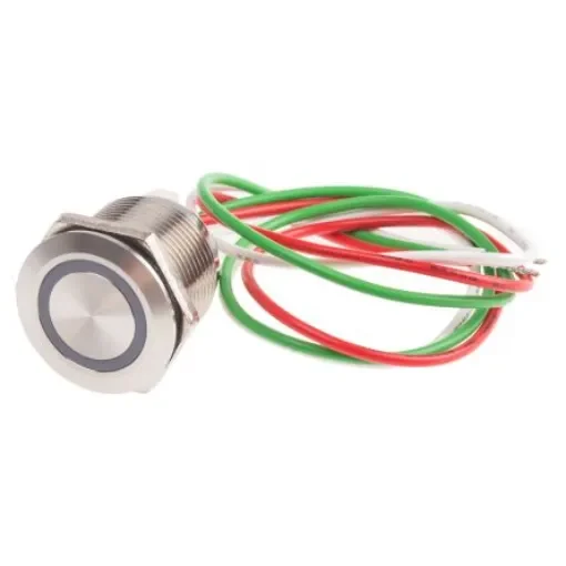 RS PRO Capacitive Switch Latching NO,Illuminated, Green, IP68 Brass - 8232775 product image