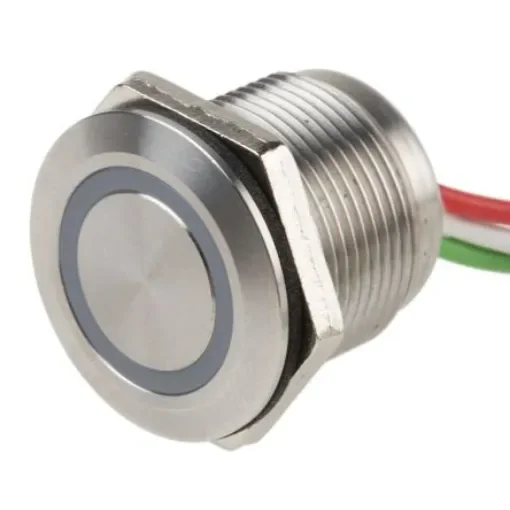RS PRO Capacitive Switch Momentary NO,Illuminated, Red, IP68 Brass - 8232779 product image