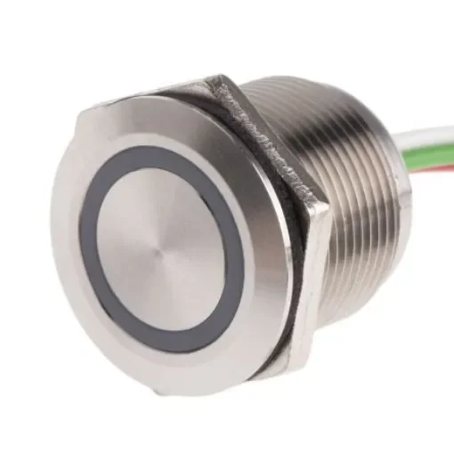 RS PRO Capacitive Switch Latching NO,Illuminated, Red, IP68 Brass - 8232785 product image