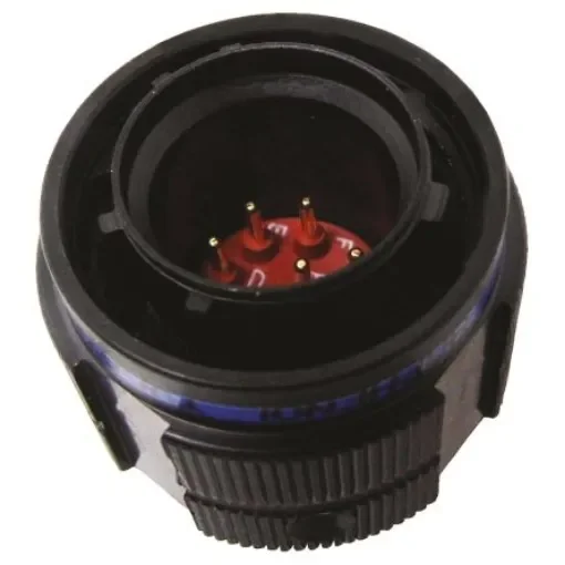 Amphenol Limited, TV, Copper Alloy 6 Way Cable Mount MIL Spec Circular Connector PlugBlack, Pin Contacts,Shell Size 09, - TV06ZN-09-35PA product image