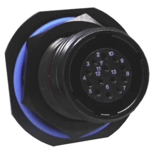 Amphenol Limited, TV, Copper Alloy 13 Way Panel Mount MIL Spec Circular Connector ReceptacleBlack, Socket - TV07ZN-11-35SA product image