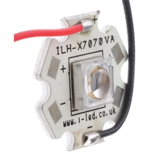 ILH-XT01-S365-SC211-WIR200. Intelligent LED Solutions, T7070 1 Powerstar Series UV LED, 370nm 1200mW 65 °, 4-Pin product image