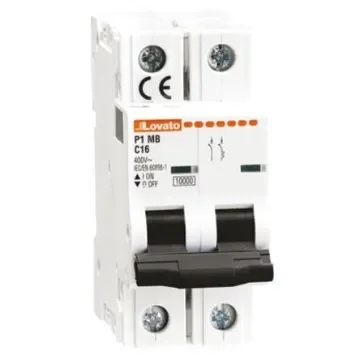 Lovato ModuLo P1MB MCB, 1+N, 1A Curve C, 230V AC, 60V DC, 6 kA Breaking Capacity - P1MB1NC01 product image