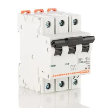 Lovato ModuLo P1MB MCB, 3P, 4A Curve D, 230V AC, 10 kA Breaking Capacity - P1MB3PD04 product image