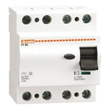 Lovato P1RC RCCB, 40A, 3+N Pole, 30mA, Type AC - P1RC4P40AC030 product image