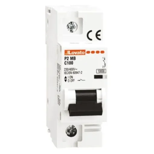 Lovato ModuLo P2MB MCB, 1P, 125A Curve C, 230V AC, 60V DC, 10 kA Breaking Capacity - P2MB1PC125 product image