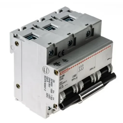 Lovato ModuLo P2MB MCB, 3P, 125A Curve C, 230V AC, 60V DC, 10 kA Breaking Capacity - P2MB3PC125 product image