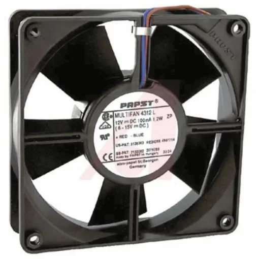 ebm-papst 4300 Series Axial Fan, 12 V dc, DC Operation, 170m³/h, 5W, 119 x 119 x 32mm - 4312S product image
