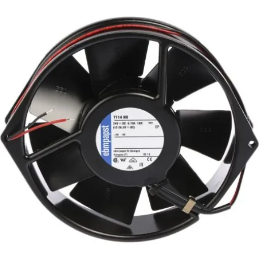 ebm-papst 7100 N Series Axial Fan, 24 V dc, DC Operation, 360m³/h, 19W, 150 x 38mm - 7114NH product image
