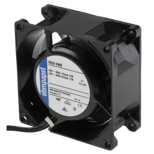 ebm-papst 8000 V Series Axial Fan, 24 V ac, AC Operation, 47m³/h, 12W, 80 x 80 x 38mm - 8526VWR-686 product image