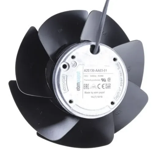 ebm-papst A2S130 Series Axial Fan, 230 V ac, AC Operation, 340m³/h, 45W, 310mA Max, IP20, 138.3 x 56.9mm - A2S130-AA03-01 product image