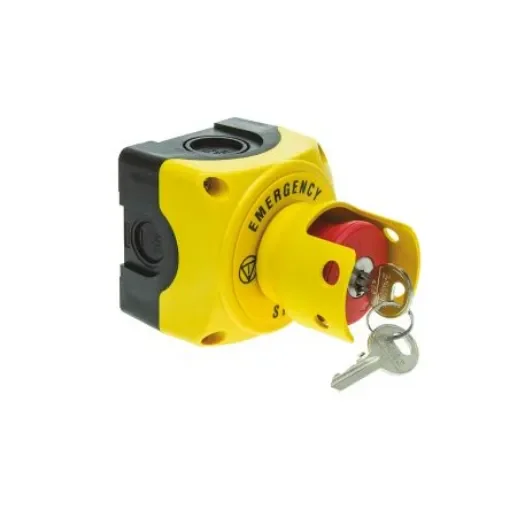 Lovato S1P Series Key Release Emergency Stop Push Button, Surface Mount, 1NC, IP66, IP67, IP69K - S1PY91KSS product image