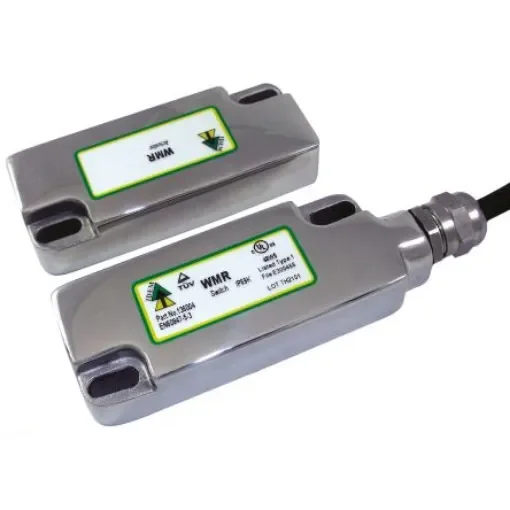 IDEM WMR Series Magnetic Non-Contact Safety Switch, 250V ac, 316 Stainless Steel Housing, 2NC, 2m Cable - 136005 product image