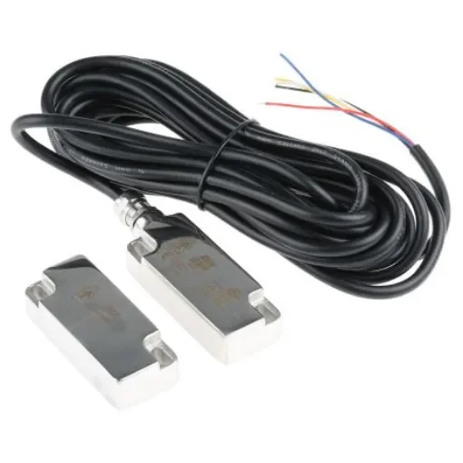 IDEM WMR Series Magnetic Non-Contact Safety Switch, 250V ac, 316 Stainless Steel Housing, 2NC, 5m Cable - 136006 product image