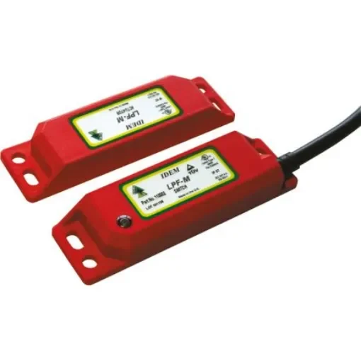 IDEM LPF-RFID-M Series Magnetic, RFID Non-Contact Safety Switch, 24V dc, Plastic Housing, 2NC, 2m Cable - 404101 product image