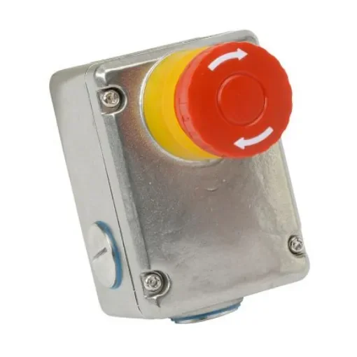 IDEM ESL Series Twist Release Emergency Stop Push Button, Surface Mount, 2NC + 2NO, IP67, IP69K - 232001 product image
