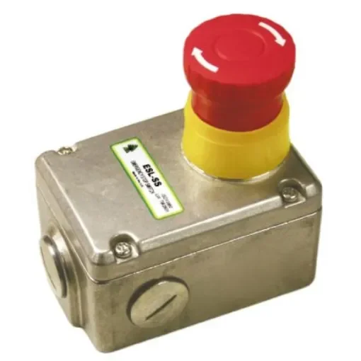 IDEM ESL Series Twist Release Emergency Stop Push Button, Surface Mount, 2NC + 2NO, IP67, IP69K - 232002 product image
