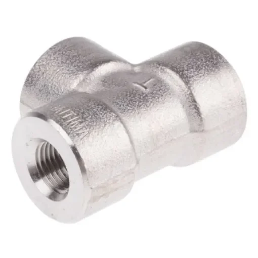 RS PRO Stainless Steel Pipe Fitting, Tee Circular Tee, Female G 1/4in x Female G 1/4in x Female G 1/4in - 8266968 product image