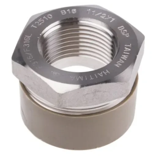 RS PRO Stainless Steel Pipe Fitting, Straight Hexagon Bush, Male R 1-1/2in x Female Rc 1in - 8267096 product image