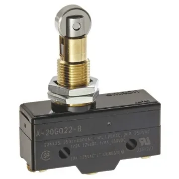 Omron Roller Plunger Limit Switch, NO/NC, IP00, SPDT, 500V ac Max, 20A Max - A-20GQ22-B product image