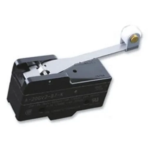 Omron Roller Lever Limit Switch, NO/NC, IP00, SPDT, 500V ac Max, 20A Max - A-20GV2-B7-K product image