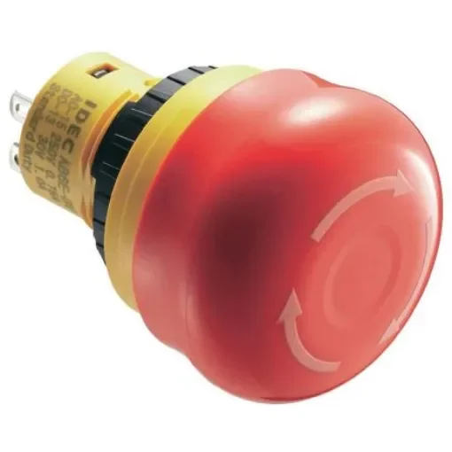 Idec X6 Series Twist Release Emergency Stop Push Button, Panel Mount, 16mm Cutout, 1NC, IP65 - AB6E-3BV01PTRM product image