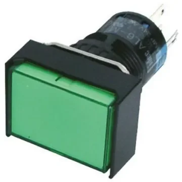 Idec Illuminated Push Button Switch, Momentary, Panel Mount, 16mm Cutout, SPDT, Green LED, 250V, IP65 - AL6H-M14P-G product image