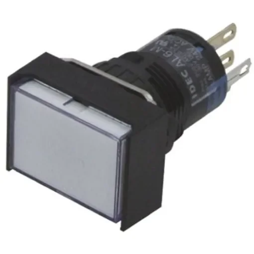 Idec Illuminated Push Button Switch, Momentary, Panel Mount, 16mm Cutout, SPDT, White LED, 250V, IP40 - AL6H-M14-JW product image
