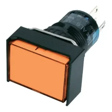 Idec Illuminated Push Button Switch, Momentary, Panel Mount, 16mm Cutout, SPDT, Amber LED, 250V, IP65 - AL6H-M14P-A product image