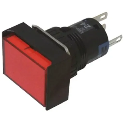 Idec Illuminated Push Button Switch, Momentary, Panel Mount, 16mm Cutout, SPDT, Red LED, 250V, IP65 - AL6H-M14P-R product image