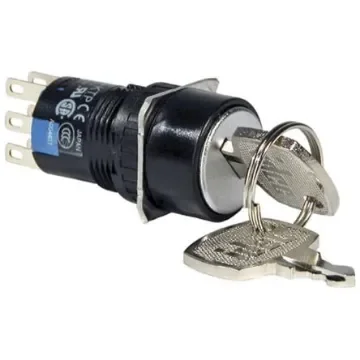 Idec IP40, IP65 Key Switch, DPDT, 1 A 2-Way Common-Key - AS6M-2KT2PA product image