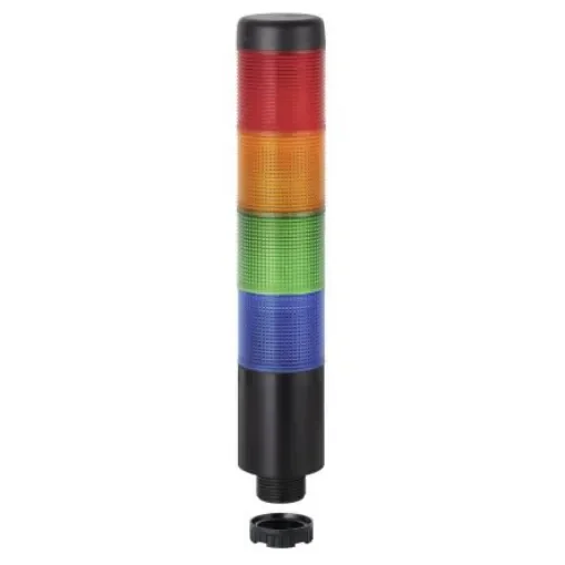 Werma Kompakt 37 Series Blue, Green, Red, Yellow Buzzer Signal Tower, 4 Lights, 24 V ac/dc, Base Mount, Tube - 699.150.75 product image