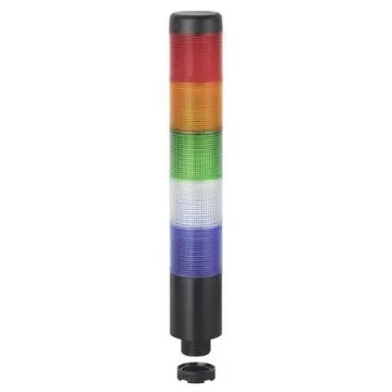 Werma Kompakt 37 Series Blue, Clear, Green, Red, Yellow Buzzer Signal Tower, 5 Lights, 24 V ac/dc, Base Mount, Tube - 699.160.75 product image