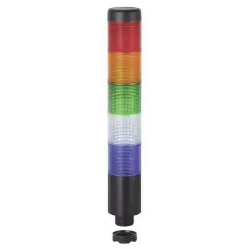 Werma Kompakt 37 Series Blue, Clear, Green, Red, Yellow Buzzer Signal Tower, 5 Lights, 24 V ac/dc, Base Mount, Tube - 699.160.75 product image
