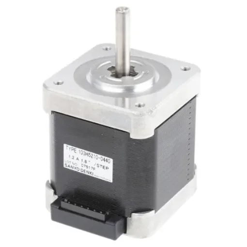 Sanyo Denki SANMOTION Series Hybrid, Single Shaft Stepper Motor, 0.37Nm Torque, 24V, 1.8°, 42 x 42mm Frame, 5mm Shaft - 103H5210-0440 product image