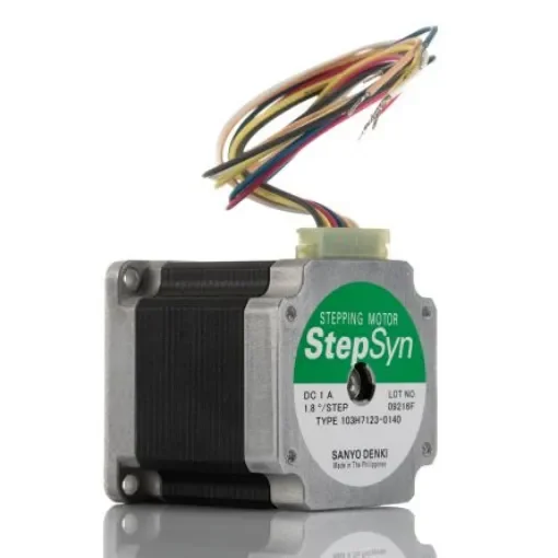 Sanyo Denki 103H7 Series Hybrid, Single Shaft Stepper Motor, 0.83Nm Torque, 24 V, 1.8°, 56 x 56mm Frame, 6.35mm Shaft - 103H7123-0140 product image