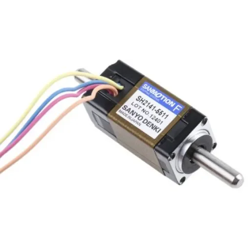 Sanyo Denki SH21 Series Hybrid, Double Shaft Stepper Motor, 6.5mNm Torque, 24 V, 1.8°, 14 x 14mm Frame, 4mm Shaft - SH2141-5511 product image