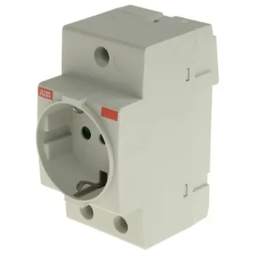 ABB Grey 1 Gang Plug Socket, 16A, Type L - Italian, Indoor Use - 2CSM110000R0701  M1173 product image