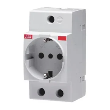 ABB Grey 1 Gang Plug Socket, 16A, Type L - Italian, Indoor Use - 2CSM112000R0701  M1173-L product image