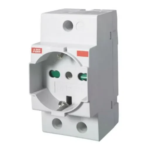 ABB Grey 1 Gang Plug Socket, 16A, Type L - Italian, Indoor Use - 2CSM210000R0701  M1170 product image