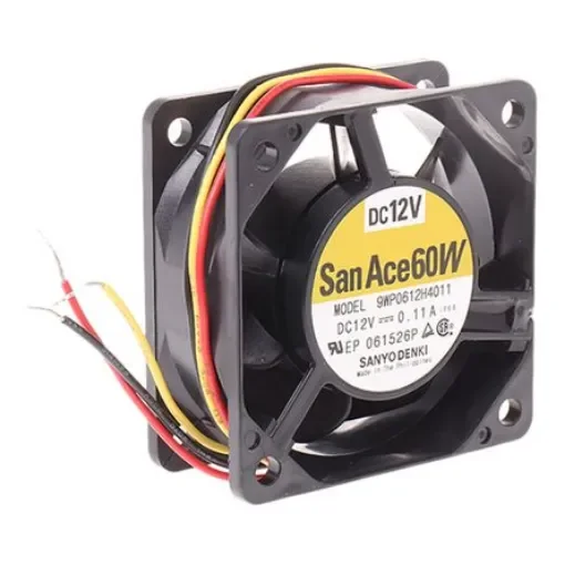 Sanyo Denki San Ace 9WP Series Axial Fan, 12 V dc, DC Operation, 31.8m³/h, 1.32W, 110mA Max, IP68, 60 x 60 x 25mm - 9WP0612H4011 product image