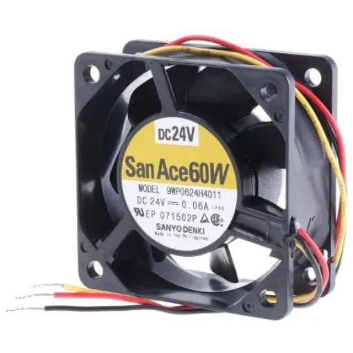 Sanyo Denki San Ace 9WP Series Axial Fan, 24 V dc, DC Operation, 31.8m³/h, 1.44W, 60mA Max, IP68, 60 x 60 x 25mm - 9WP0624H4011 product image