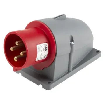 Amphenol Industrial, Easy & Safe IP44 Red Panel Mount 3P + E Right Angle Industrial Power Plug, Rated At 32A, 415 V - 2CMA193322R1000  332BS6 product image