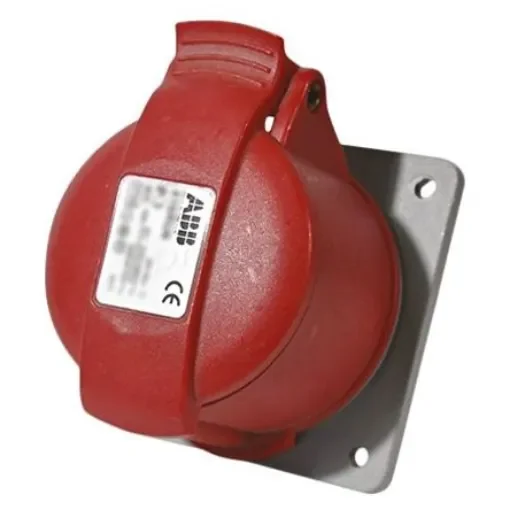 Amphenol Industrial, Easy & Safe IP44 Red Panel Mount 3P + N + E Industrial Power Socket, Rated At 16A, 415 V - 2CMA193187R1000  416RU6 product image