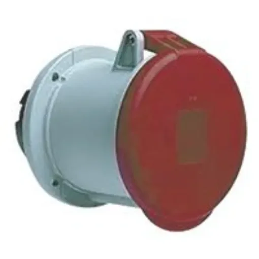 Amphenol Industrial, Easy & Safe IP44 Red Panel Mount 3P + N + E Industrial Power Socket, Rated At 63A, 415 V - 2CMA167532R1000  463RU6 product image