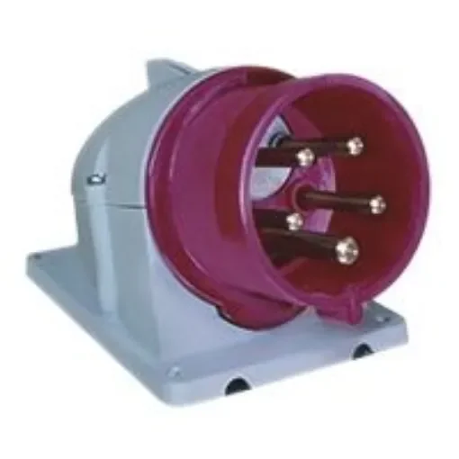 Amphenol Industrial, Easy & Safe IP44 Red Panel Mount 3P + N + E Right Angle Industrial Power Plug, Rated At 16A, 415 - 2CMA168169R1000  416BSFV6 product image